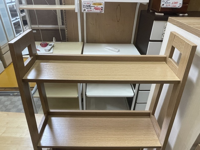 木製4段オープンラック 上段フレームのデザイン（中古・リサイクルショップ八光）