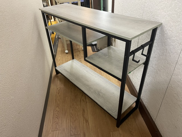 収納棚付きコンソールテーブル全体像（リサイクルショップ八光・鹿児島市田上）