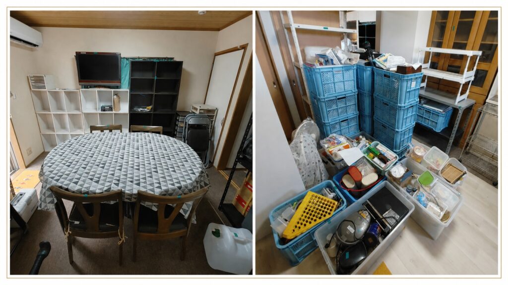 鹿児島市田上台のお引越し。新居のリビングへ家財を搬入した様子