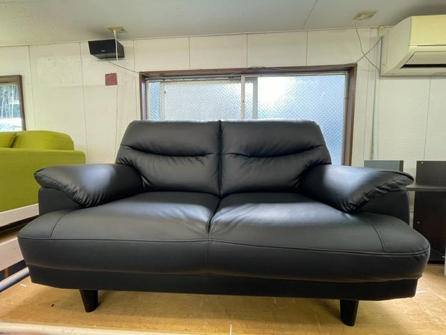 中古のニトリ Nシールド キャッツ3 2人掛けソファ ブラック（リサイクルショップ八光・鹿児島市田上）