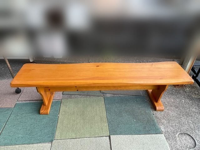 中古の天然木ダイニングベンチ 幅165cm（リサイクルショップ八光・鹿児島市田上）